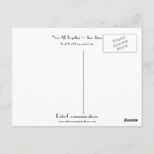 Nu allemaal samen ~ Iwo Jima Briefkaart (Achterkant)