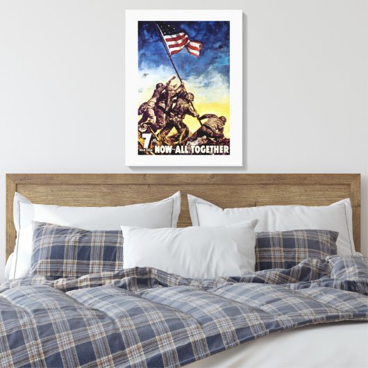 Nu allemaal samen ~ Iwo Jima Canvas Afdruk (Insitu (Slaapkamer))