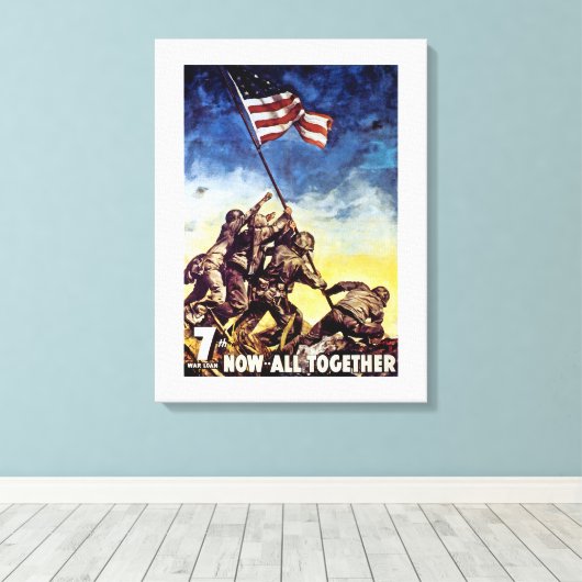 Nu allemaal samen ~ Iwo Jima Canvas Afdruk (Insitu (Houten vloer))