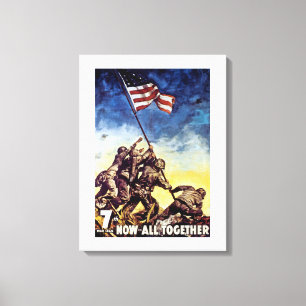Nu allemaal samen ~ Iwo Jima Canvas Afdruk