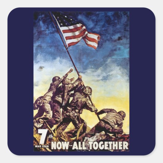 Nu allemaal samen ~ Iwo Jima Vierkante Sticker (Voorkant)
