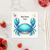 Nu Beach Ocean Catch Navy Blue Crab Baby shower Servet (Insitu)
