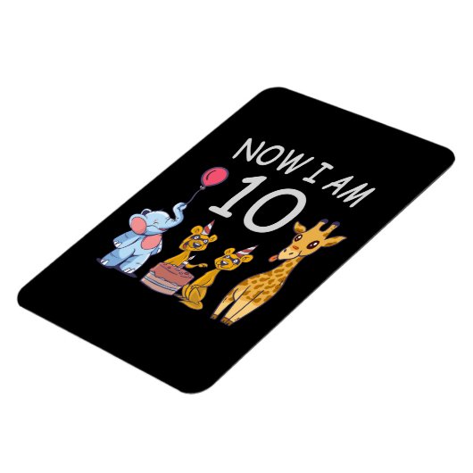 Nu ben ik 10 jaar, 10e verjaardag in de dierentuin magneet (Linkerzijde)