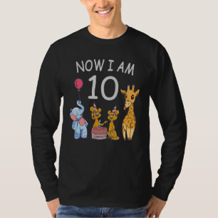 Nu ben ik 10 jaar, 10e verjaardag in de dierentuin t-shirt
