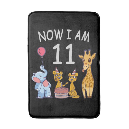 Nu ben ik 11 jaar, 11e verjaardag in de dierentuin badmat (Voorkant Verticaal)