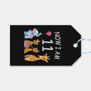 Nu ben ik 11 jaar, 11e verjaardag in de dierentuin cadeaulabel