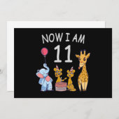 Nu ben ik 11 jaar, 11e verjaardag in de dierentuin kaart (Voorkant / Achterkant)