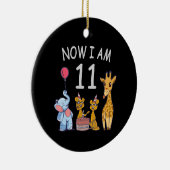 Nu ben ik 11 jaar, 11e verjaardag in de dierentuin keramisch ornament (Rechts)