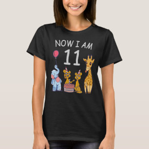 Nu ben ik 11 jaar, 11e verjaardag in de dierentuin t-shirt