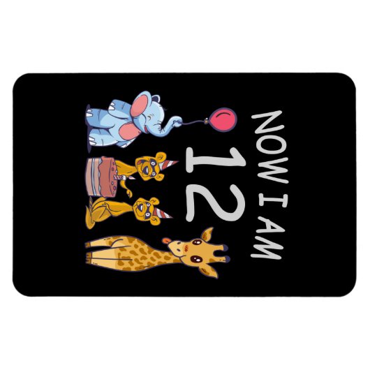 Nu ben ik 12 jaar, 12e verjaardag in de dierentuin magneet (Horizontaal)