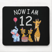 Nu ben ik 12 jaar, 12e verjaardag in de dierentuin muismat (Voorkant)