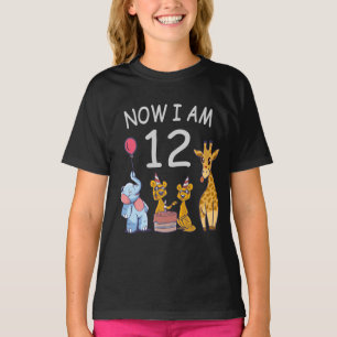 Nu ben ik 12 jaar, 12e verjaardag in de dierentuin t-shirt