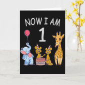 Nu ben ik 1 jaar oud 1e verjaardag in de dierentui kaart (Gele Bloem)