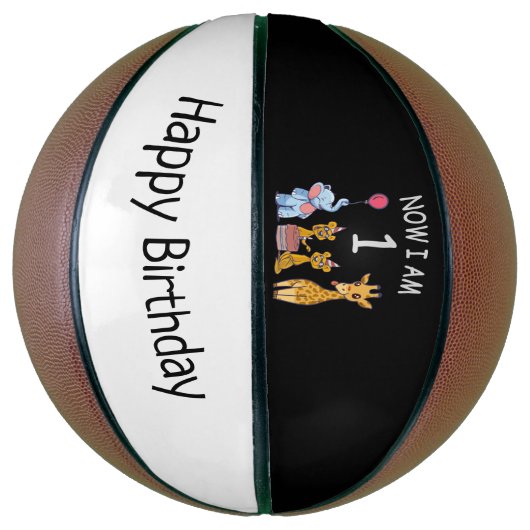 Nu ben ik 1 jaar oud op de dierentuin basketbal (Verticaal)