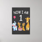 Nu ben ik 1 jaar oud op de dierentuin canvas afdruk (Voorkant)