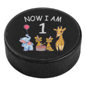 Nu ben ik 1 jaar oud op de dierentuin hockey puck (3/4)