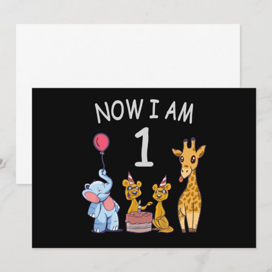Nu ben ik 1 jaar oud op de dierentuin kaart (Voorkant / Achterkant)