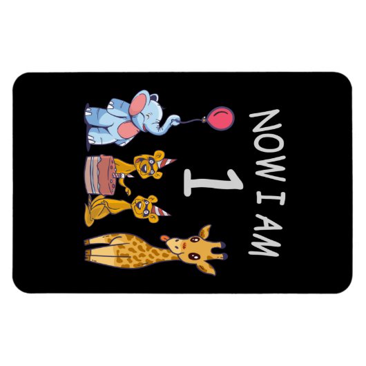 Nu ben ik 1 jaar oud op de dierentuin magneet (Horizontaal)