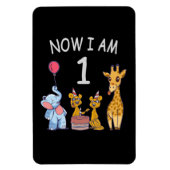 Nu ben ik 1 jaar oud op de dierentuin magneet (Verticaal)