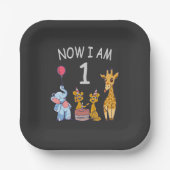 Nu ben ik 1 jaar oud op de dierentuin papieren bordje (Voorkant)