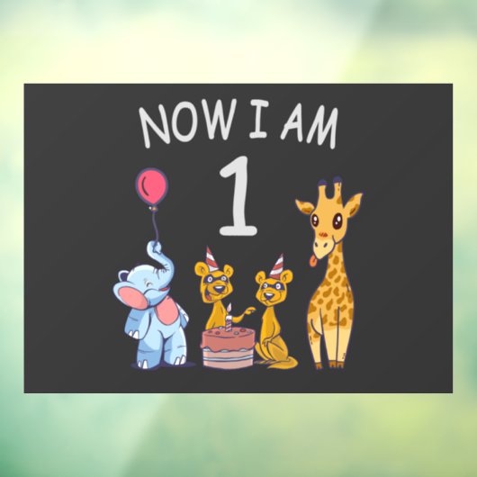 Nu ben ik 1 jaar oud op de dierentuin raamsticker (Vel 3)