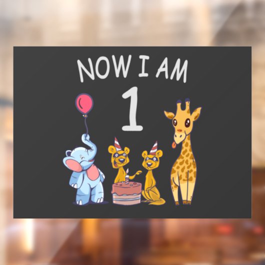 Nu ben ik 1 jaar oud op de dierentuin raamsticker (Vel 2)