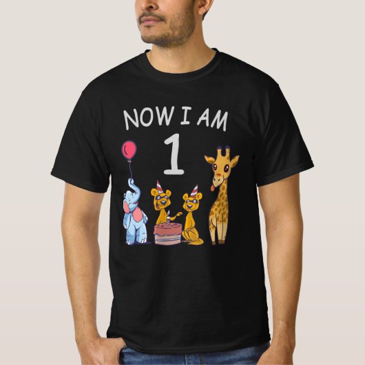 Nu ben ik 1 jaar oud op de dierentuin t-shirt (Voorkant)