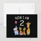 Nu ben ik 2 jaar oud 2de verjaardag in de dierentu briefkaart (Voorkant / Achterkant)