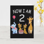 Nu ben ik 2 jaar oud 2de verjaardag in de dierentu kaart (Gele Bloem)