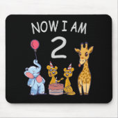 Nu ben ik 2 jaar oud, 2e verjaardag in de dierentu muismat (Voorkant)