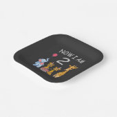 Nu ben ik 2 jaar oud, 2e verjaardag in de dierentu papieren bordje (Gebogen)