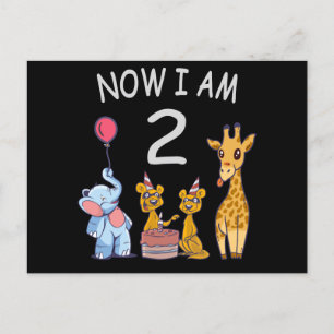 Nu ben ik 2 jaar oud 2e verjaardag in de dierentui briefkaart