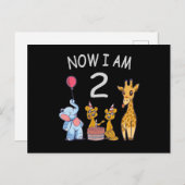 Nu ben ik 2 jaar oud 2e verjaardag in de dierentui briefkaart (Voorkant / Achterkant)