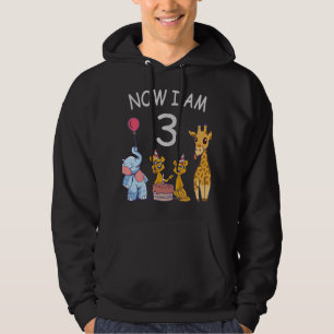 Nu ben ik 3 jaar oud, 3e verjaardag in de dierentu hoodie