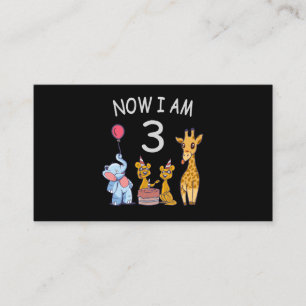 Nu ben ik 3 jaar oud, 3e verjaardag in de dierentu informatiekaartje