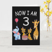 Nu ben ik 3 jaar oud 3e verjaardag in de dierentui kaart (Gele Bloem)