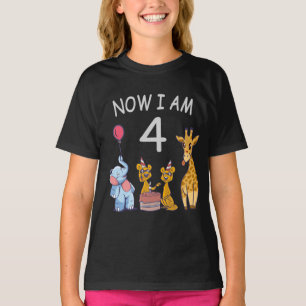 Nu ben ik 4 jaar oud 4de verjaardag in de dierentu t-shirt