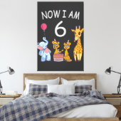 Nu ben ik 6 jaar op 6 oktober in de dierentuin canvas afdruk (Insitu (Slaapkamer))