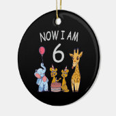 Nu ben ik 6 jaar op 6 oktober in de dierentuin keramisch ornament (Links)