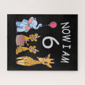 Nu ben ik 6 jaar op 6 oktober in de dierentuin legpuzzel (Horizontaal)