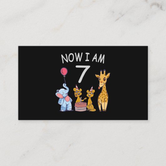 Nu ben ik 7 jaar op de zevende verjaardag van de d informatiekaartje (Voorkant)