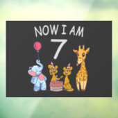 Nu ben ik 7 jaar op de zevende verjaardag van de d raamsticker (Vel 3)