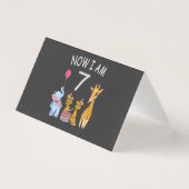 Nu ben ik 7 jaar oud 7e verjaardag in de dierentui kaart (Voorkant)