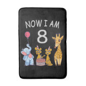 Nu ben ik 8 jaar op 8 oktober in de dierentuin badmat (Voorkant Verticaal)