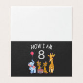 Nu ben ik 8 jaar op 8 oktober in de dierentuin kaart (Buitenkant ongevouwen)