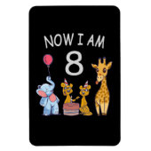 Nu ben ik 8 jaar op 8 oktober in de dierentuin magneet (Verticaal)