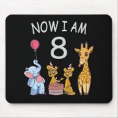 Nu ben ik 8 jaar op 8 oktober in de dierentuin muismat (Voorkant)