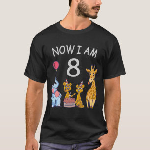 Nu ben ik 8 jaar op 8 oktober in de dierentuin t-shirt