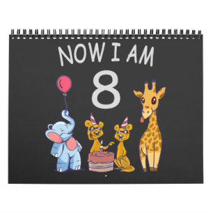 Nu ben ik 8 jaar oud 8e verjaardag bij de dierentu kalender
