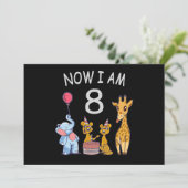 Nu ben ik 8 jaar oud 8e verjaardag in de dierentui kaart (Staand voorkant)